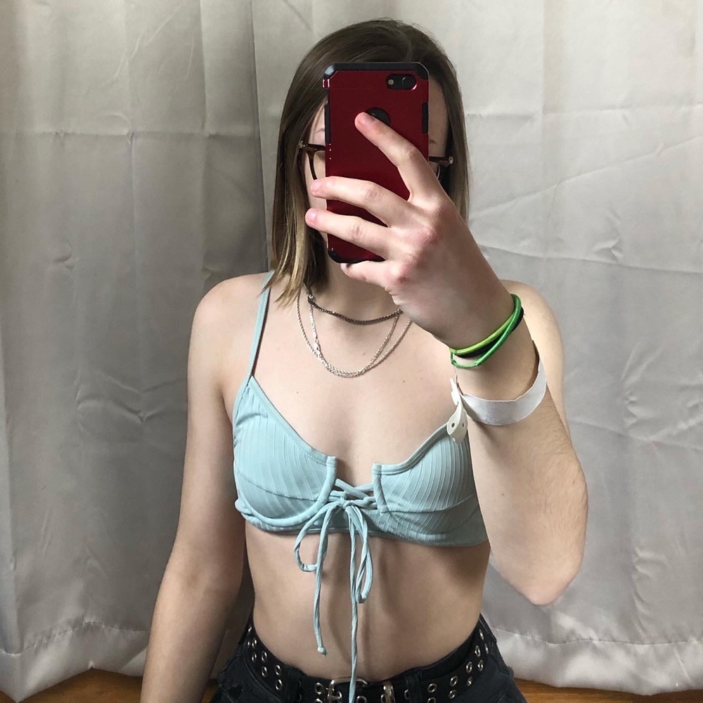 Mint green bikini top
